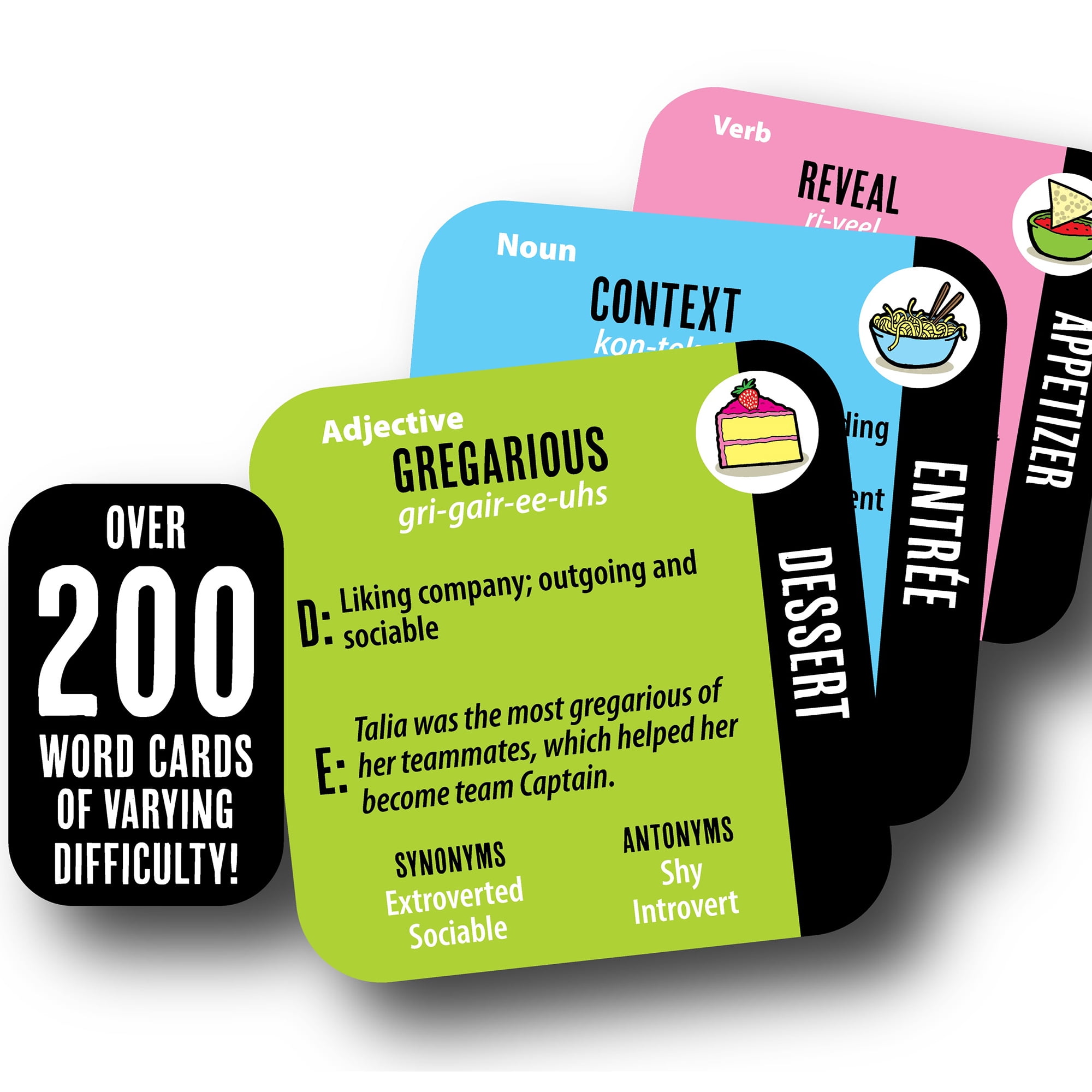 Vocabulicious! - Mealtime Laughs & Learning, Conversation Word Card Game, 200+ Word Cards, Ages 8+, 2-8 Players