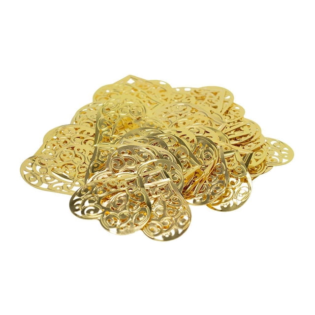 50 Piezas Ahueca Hacia Fuera El Colgante Del Delicado Cuelga Accesorios de Artesanía para Colr Tobillera Joyería Fabrica - dorado Sunnimix Colgante de filigrana