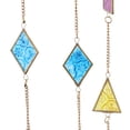 thumbnail image 4 of DecMode 34" Multi Colored Metal Indoor Outdoor Geometric Windchime with Stained Glass, 4 of 9