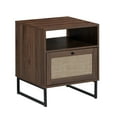 thumbnail image 6 of Nathan James Mina Boho Nightstand, Small Nightstand Table, Rattan End Table with Storage, Walnut Side Table with Rattan Accent, 6 of 6