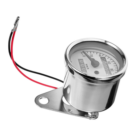 CATIEBYE 1Set Motorcycle Speedometer in Silver with Retro Pointer Design for Motorbike Use