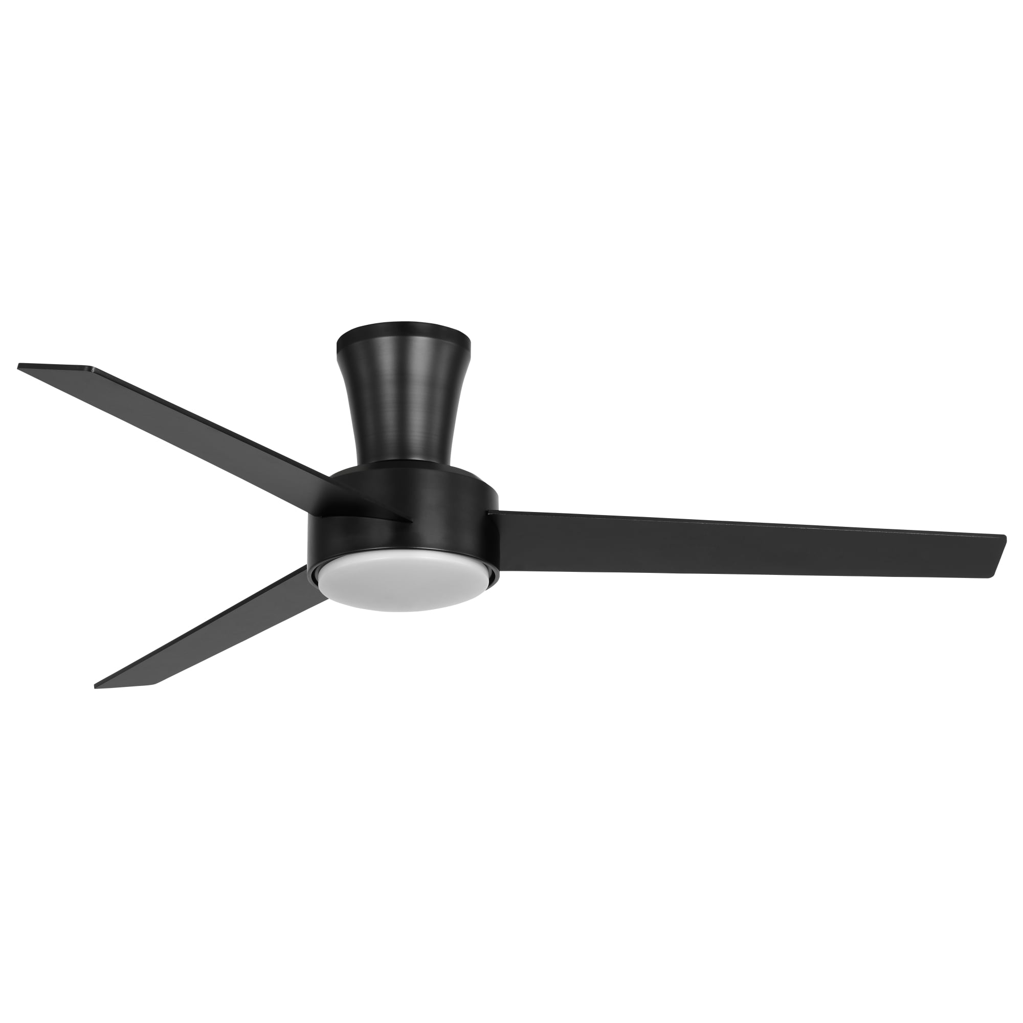 Mainstays 52-Inch Black Low-Profile DC Ceiling Fan with Integrated LED Light, Remote Control, 6 Speeds, and Fast-Install Blade System