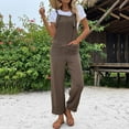 thumbnail image 2 of Maean Jumpsuits for Women Casual Loose Sleeveless Tied Straps Wide Leg Long Pants Rompers Overalls with Pockets, 2 of 7