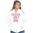 thumbnail image 3 of Breast Cancer Survivor Positive Vibes Zip Hoodie Sweatshirt Women Brisco Brands S, 3 of 6