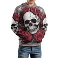 thumbnail image 2 of POBUDS Hoodie, Regular Fit Sporty Pullover Hooded Sweatshirt for Men Women Death Hawk ROse Muscle 4XL, 2 of 6