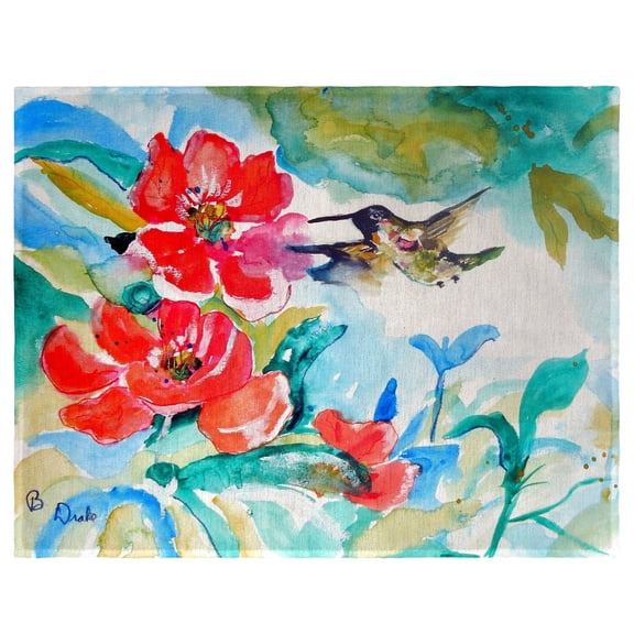 Betsy Drake Interiors Hummingbird & Red Flower Place Mat Set of 4