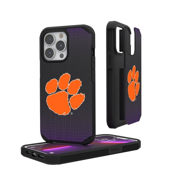 Clemson Tigers Linen Logo iPhone Rugged Case