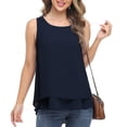 thumbnail image 6 of Uvplove Women's Sleeveless Chiffon Tank Top Double Layers Casual Blouse Tunic,Navy Blue,XL, 6 of 10
