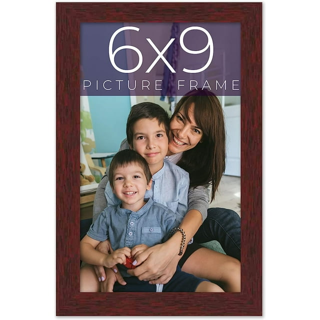 6X9 Dark Brown Real Wood Picture Frame Width 0.75 Inches Interior