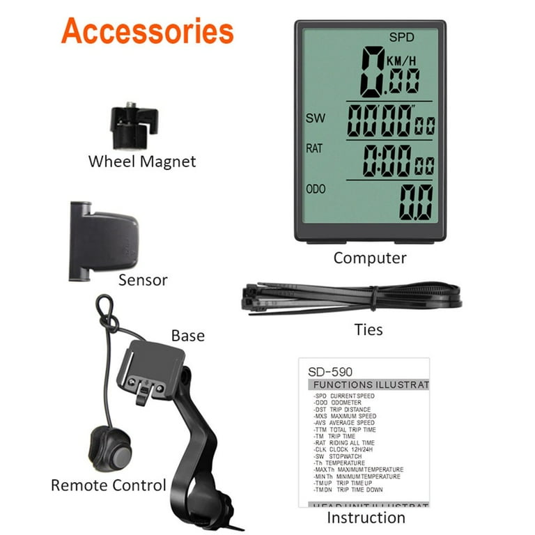 Bicycle Computer Wireless Wired Bike Computer Waterproof Speedometer Largescreen