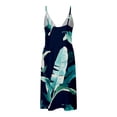 thumbnail image 3 of Women's Floral Print Casual Dress Sleeveless Tank Summer Everyday Wear Basic Strap Dress With Necklace Outfit Spring And Summer Summer Party Dress Ruffle Dresses for Women Summer Dress with Shorts And, 3 of 4