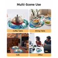 thumbnail image 2 of 15 Inch Round Placemats Set of 4, Blue Teal Leaves Non Slip Heat Insulation PP Table Mats, Summer Botanical Watercolor Leaf Washable Place Mats for Kitchen Dining Party Table Decor, 2 of 7