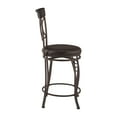 thumbnail image 3 of Linon Circles 24.5" Indoor Metal Swivel Counter Stool, Distressed Bronze/Dark Brown Faux Leather, 3 of 10