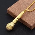 thumbnail image 3 of PAMTIER Men Stainless Steel Vintage Personality Punk Singer Musical Microphone Pendant Necklace Minimalist Jewelry Gold Free Chain, 3 of 6