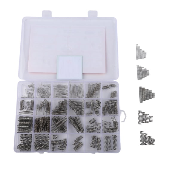300PCS Compression Springs Assortment Kit - 23 Sizes Stainless Steel Mini Springs for DIY Mechanical Projects, Silver