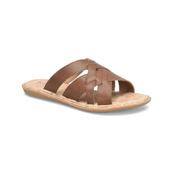 B.O.C. Womens Mona Faux Leather Strappy Slide Sandals