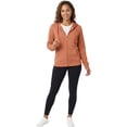thumbnail image 3 of Women’s Lightweight Cotton Blend Zip Up Hoodie Jacket Brick X-Large, 3 of 9