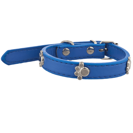 Lux Accessories Tag Pet collier pour les petits chiens et les chats Leash Bleu