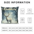 thumbnail image 5 of ONETECH  Hello Winter Wonderland Reindeer Fox Decorative Throw Pillow Covers Forest Deer Owl Animal Snow Outdoor Porch Patio Home Decor, Blue Watercolor Tree Mountain Sofa Cushion Case, 5 of 5