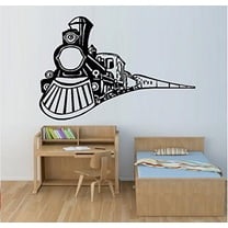 Decal ~ Train, Locomotive ~ detailed #4 ~ WALL DECAL, 20" x 30"