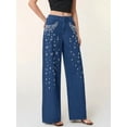 thumbnail image 6 of Women'S High Waisted Jeans Boyfriend Baggy Wide Straight Leg Casual Denim Pants Trousers XS, 6 of 9