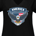 thumbnail image 4 of Inktastic America with Eagle Shield and Banner Women's Plus Size V-Neck T-Shirt, 4 of 5