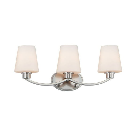 11833SWSN Maxim Lighting Shelter-3 Light Bath Vanity-22 Inches wide by 9.5 inches high-Satin Nickel Finish