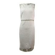 Calvin Klein Women's Illusion-Organza Textured Sheath Dress