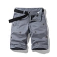 thumbnail image 4 of Summer Casual Shorts Men Solid Color Embroidery Pattern cargo Shorts Cotton Beach Print Shorts Men Bermuda Overalls Pocket Pants, 4 of 6