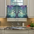 thumbnail image 2 of Yayeee Kitchen Curtains Tier Pair Light Filtering 27"x36" Rod Pocket Short Cafe Window Panel, Moonlight Forest, 2 of 7