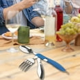thumbnail image 4 of Camping & Hiking Portable 4-In-1 Stainless Steel Tableware Set - Spoon Fork and Multitool for Outdoor Feasts and Adventures, 4 of 6