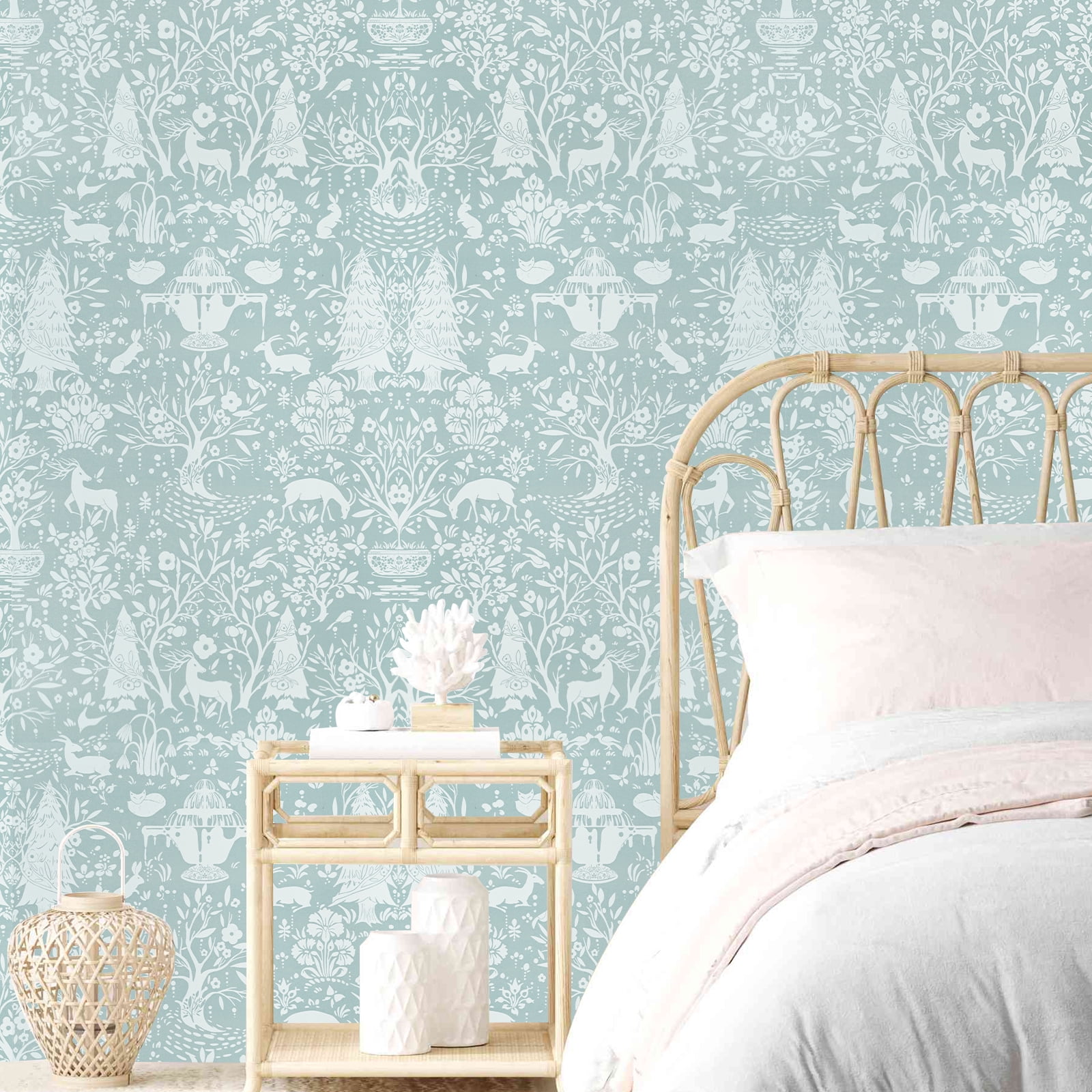 DAZLUTE Peel and Stick Wallpaper Forest Wallpaper Self Adhesive Removable Wallpaper Grey and White Contact Paper 17.71" x 394"