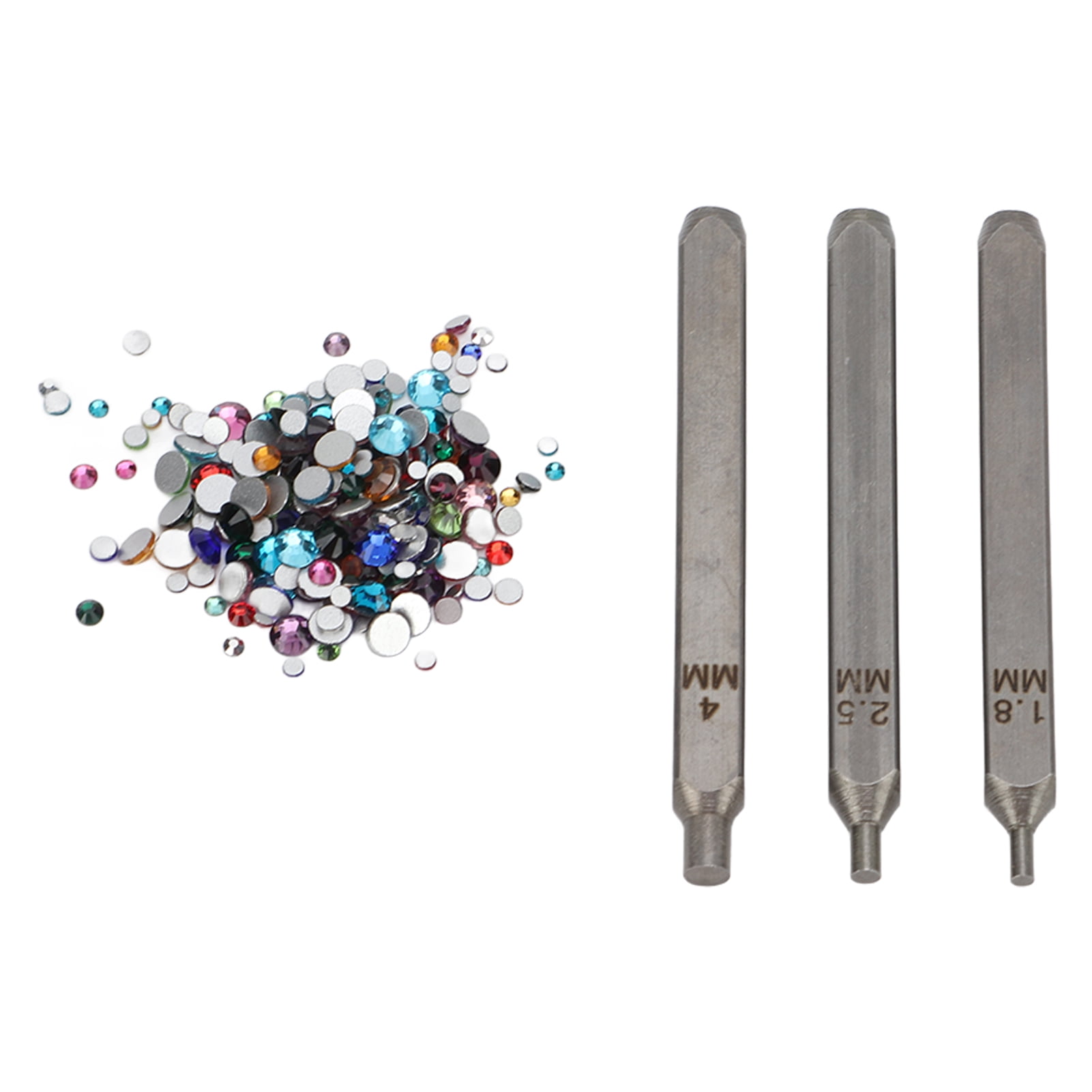 ImpressArt Crystal Setter Metal Stamping Punches Kit | 216 Birthstone Crystals & 3 Punches (1.8mm, 2.5mm, 4mm)
