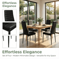 thumbnail image 4 of Ktaxon Modern Dining Chairs with High Back, 4 Person PU Leather Padded Chairs for Dining Room, Kitchen, Home, Black, 4 of 9
