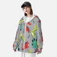 thumbnail image 5 of Goofa Cute Dinosaur Printed Women's UPF 50+ Sun Protection Hoodie Jacket Lightweight Long Sleeve Sun Shirt for Women with Pocket Hiking Outdoor-Large, 5 of 9