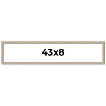 43x8 Frame Grey Solid Wood Picture Frame Width 1 Inches | Interior Frame Depth 0.5 Inches |