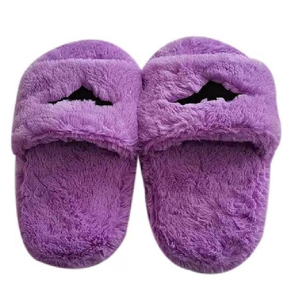 Guardurnaity Zapatillas de espuma viscoelástica con cara divertida de 25CM, suela impermeable antideslizante, zapatos de casa de murciélago de calabaza de Calzado Violeta Guardurnaity AP007252-01