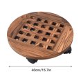 thumbnail image 2 of Support de Plante Plateau à Fleurs Support de Pot Réceptacle Mobile avec Roues Outil de Jardinage Jardinière en Bois Roulante, 2 of 2