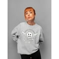 thumbnail image 2 of Fly Away - Retro Winged Emoji Graphic Women's Sweatshirt, 2 of 4