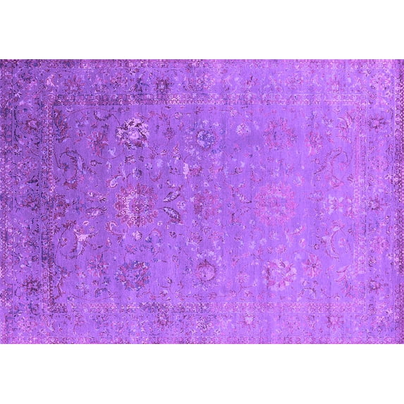 Ahgly Company Indoor Rectangle Oriental Purple Industrial Area Rugs, 6' x 9'