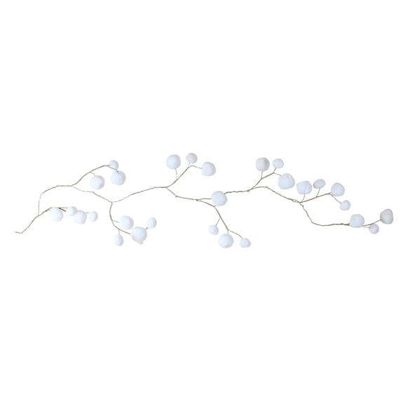 Napco 5.75' White Twig and Sparkling Snowball Winter Christmas Garland