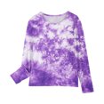 thumbnail image 5 of Girls Long Sleeve Tops Size 6x Cotton Crew Neck Tie Dye Kids Sweatshirt 3-13 Years Old Girl Graphic Tees, Purple, 4 Years, 5 of 5