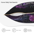 thumbnail image 3 of KLL Purple-Eyed Floral Leopard Decorative Throw Pillow Covers Velvet Soft for Couch Sofa Bedroom Living Room Outdoor (No pillow core)- 20"x20", 3 of 5