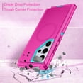 thumbnail image 4 of I-HONVA For Samsung Galaxy S24 Ultra Case Compatible with MagSafe,3-Layer Military Grade Drop Protection Anti-Slip Rugged Shockproof Dustproof Protection 6.8 inch Phone Case,Rose Turquoise, 4 of 7