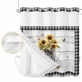 thumbnail image 2 of Vintage Sunflower No Hook Shower Curtain Waterproof,Bathroom Curtains with Snap in Liners and See Through Top Window,Spring Floral Summer Botanical Plaid Hotel Style Bathtub Curtains Shower 72"Wx78"L, 2 of 8