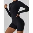 thumbnail image 3 of Sociala Womens Long Sleeve Bodysuit Tummy Control Boyleg Zipper Jumpsuit, 3 of 5