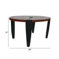 thumbnail image 5 of Max 35 Inch Oval Top Coffee Table, Mango Wood, Iron Frame, Brown, Black- Saltoro Sherpi, 5 of 6