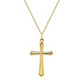 thumbnail image 1 of 14 gaufrÃ©e Gold Carat jaune Croix Pendentif Collier, 18", 1 of 1