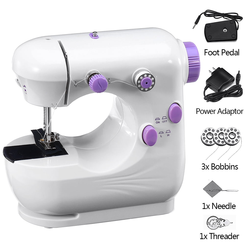Electric Portable Mini Sewing Stitch Machine Adjustable 2 Speed Foot Pedal LED 