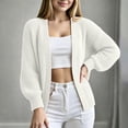 thumbnail image 2 of Wenini Women's Fall Solid Color Long Sleeve Knit Cardigan Sweater Outerwear Top Without Button, 2 of 6